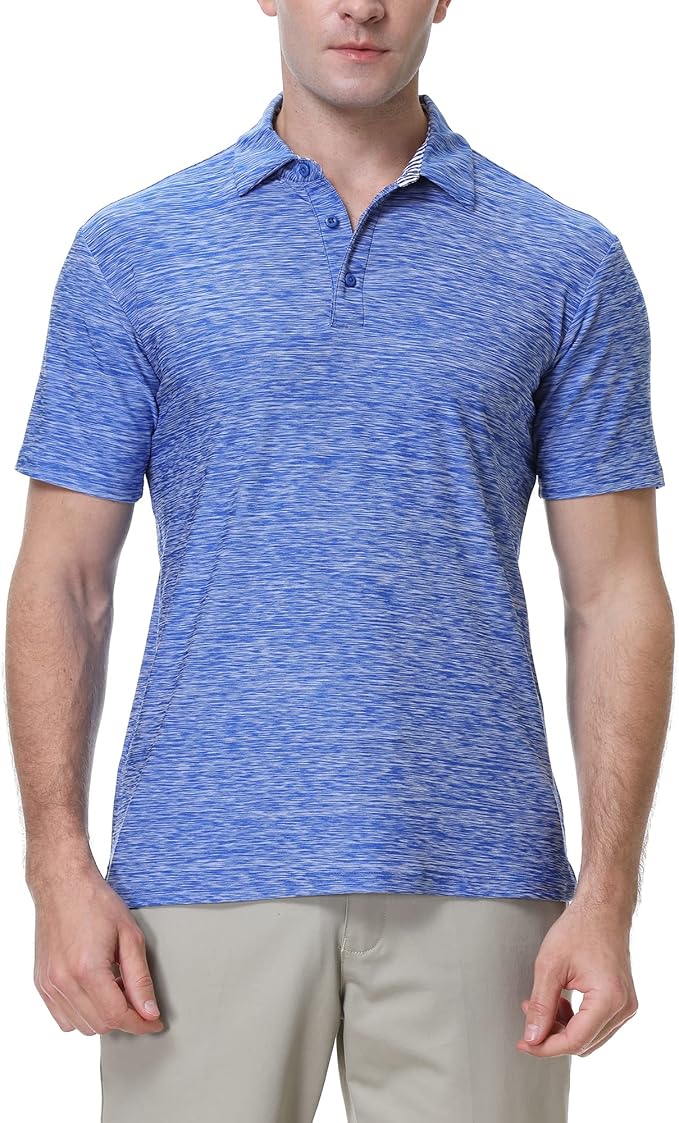 WARHORSEE Golf Polo Shirts for Men Short Sleeve Wrinkle Free 4 Way Stretch Moisture Wicking Performance Collared Tshirts