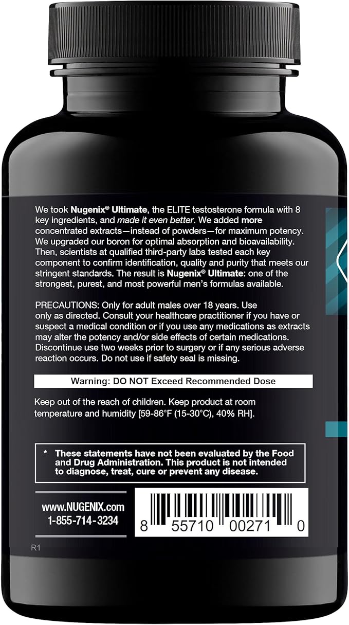 Nugenix Ultimate Free Testosterone Booster Supplement for Men - 56 Count