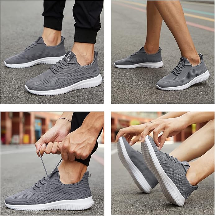 VAMJAM Men's Running Shoes Ultra Lightweight Breathable Walking Shoes Non Slip Athletic Fashion Sneakers Mesh Workout Casual Sports Shoes