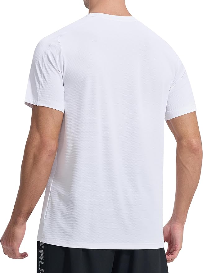 EZRUN Men's Lightweight Short Sleeve T-Shirt Quick Dry Workout Running Athletic Swim Shirts Fishing Rash Guard