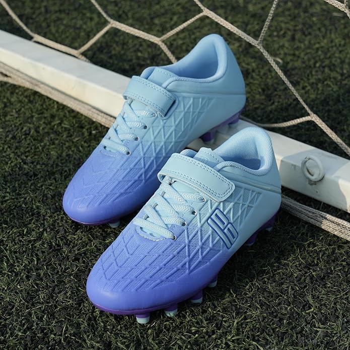 brooman Kids Firm Ground Soccer Cleats Boys Girls Football Cleats with Soccer Socks