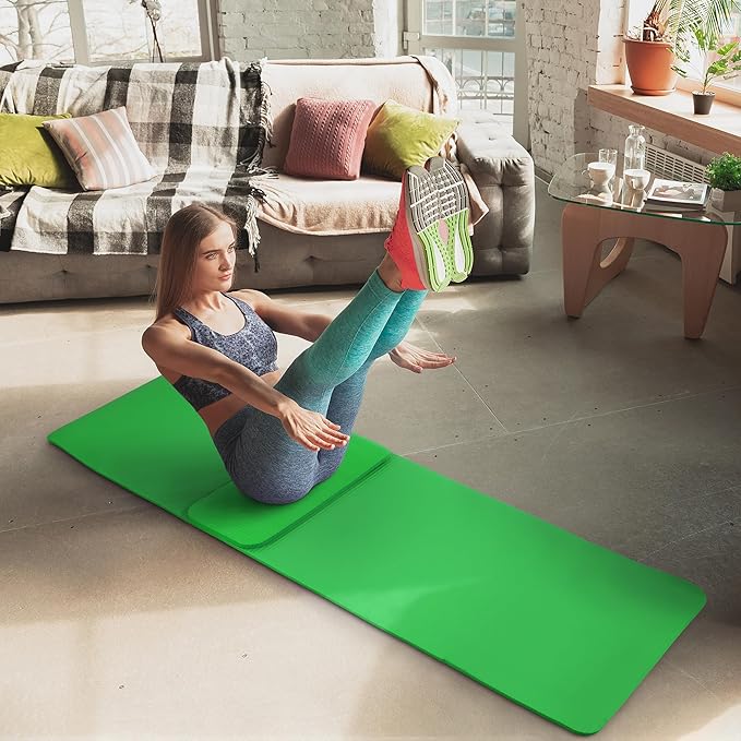 Yoga Mat, 1/2-Inch Extra Thick High Density Exercise Mat, Anti-Tear Exercise Yoga Mat with Carrying Strap, Suitable for Various Yoga Exercises