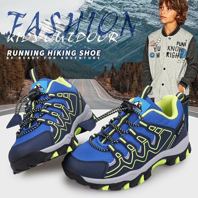 UOVO Boys Girls Kids Sneakers Hiking Running Outdoor Walking Tennis Shoes Waterproof Non Slip Fashion Sneakers(Little/Big Kids