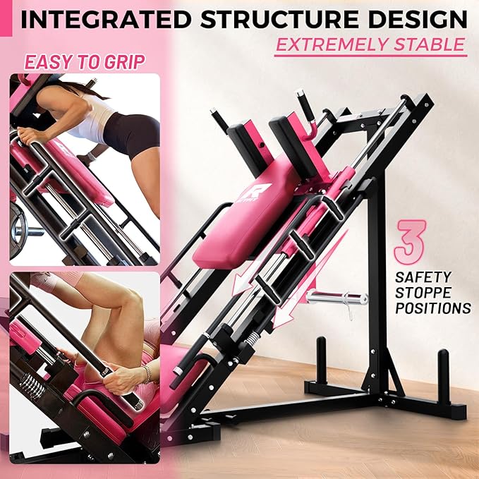 RitFit Leg Press Hack Squat Machine, Professional Adjustable Leg Press Machine for Home Gym with Linear Bearing, Specialty Hack Squat Machine for Full Lower Body Workout with Weight Storage Posts