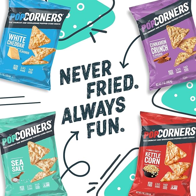 PopCorners Popped Corn Snacks, Kettle Corn, 1 Ounce (Pack of 20) (Packaging May Vary)