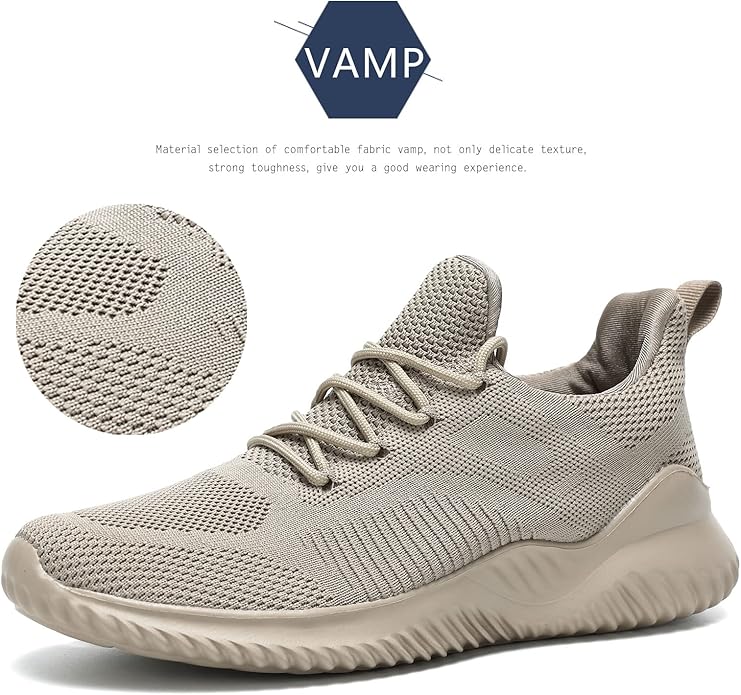 Men's Non Slip Running Shoes Ultra Light Breathable Casual Walking Shoes Fashion Sneakers Mesh Workout Sports Shoes