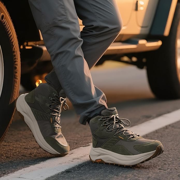 NORTIV 8 Men's Wide Toe Box Hiking Boots Low Drop Waterproof Outdoor Trekking Camping Shoes for Plantar Fasciitis Bunion Katahdin