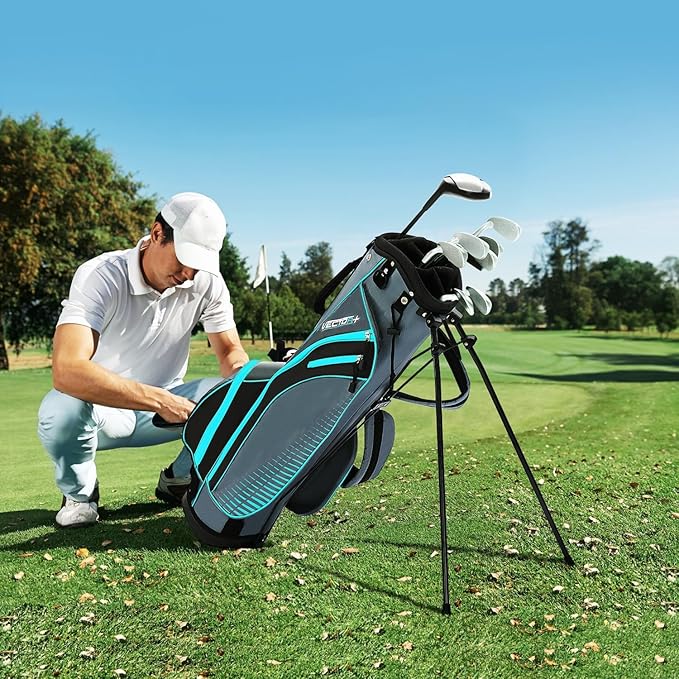 8 Pieces Complete Golf Club Set – Full Set with Bag, Fairway Wood, Hybrid, Irons, Putter – Lightweight, Beginner Friendly, Premium Quality, Distance & Accuracy, Easy to Use for Men & Women