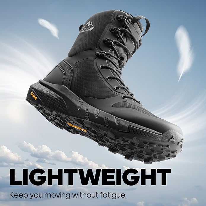 NORTIV 8 Men's Military Tactical Boot Lightweight Comfortable Boots for Work All Day Side Zipper Motorcycle Combat Hiking Boots Metrostrike(8-9 Inches)