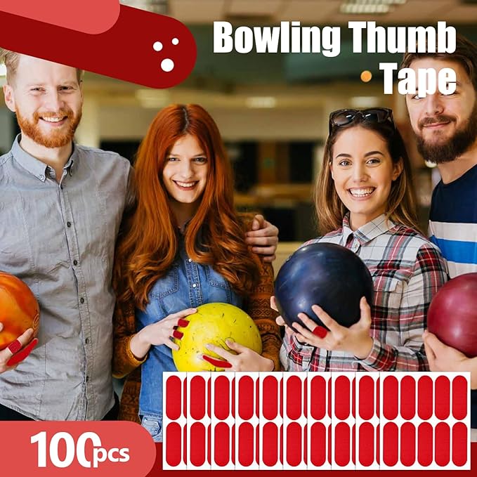 100 PCS Bowling Thumb Tape - Bowling Finger Tape - Thumb Tape Protector for Bowling(Multiple Colors, 1 x 2.8 Inches, Breathable)