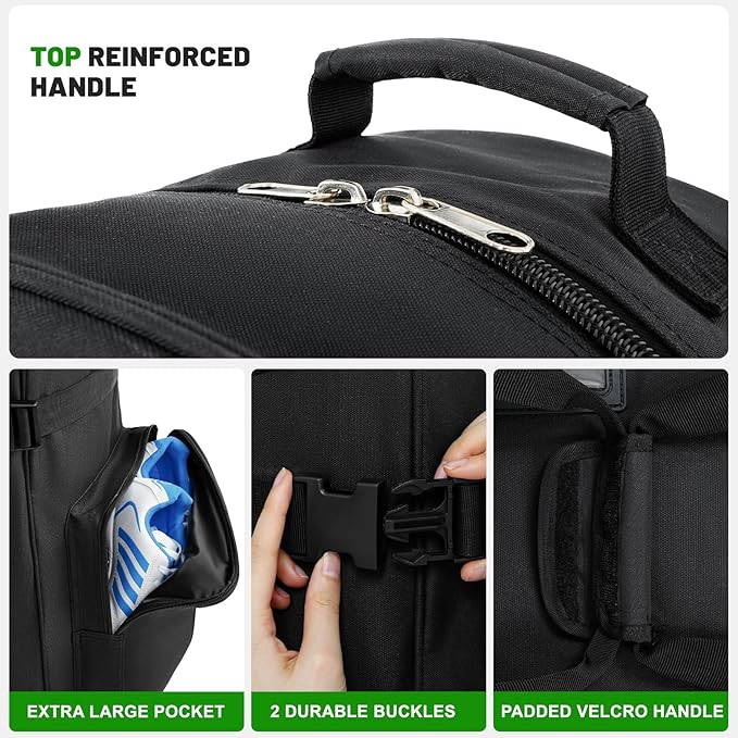 Golf Travel Bags for Airlines with Adjustable Support Rod and Detachable Shoulder Straps, Soft Foldable Golf Club Travel Covers, 900D Heavy Duty Oxford