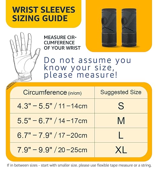 HiRui 2-Pack Wrist Brace Wrist Wraps, Hand Compression Sleeves with Wrist Straps Support for Fitness Weightlifting MTB Tendonitis Carpal Tunnel Arthritis Pain Relief (Black, Small)