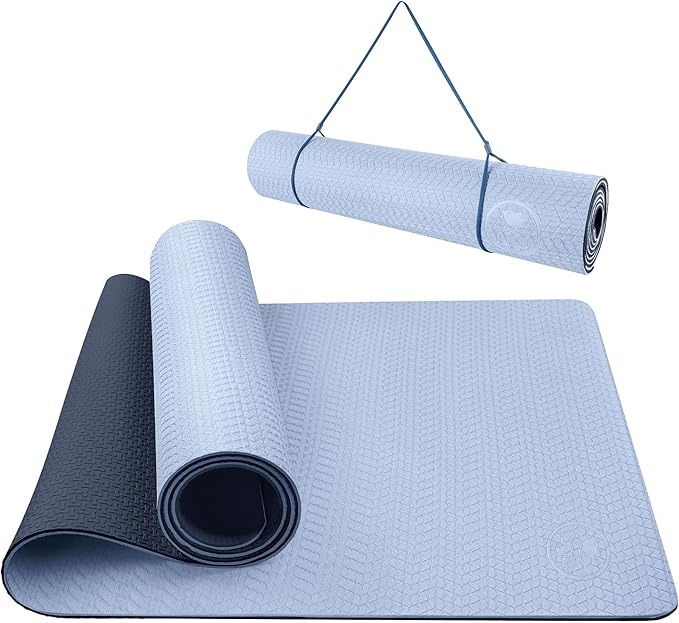 IUGA Yoga Mat Non Slip Anti-tear Pilates Mat Eco Friendly Hot Yoga Mats Thick for Workout & Exercise(72"x 24"x 6mm)