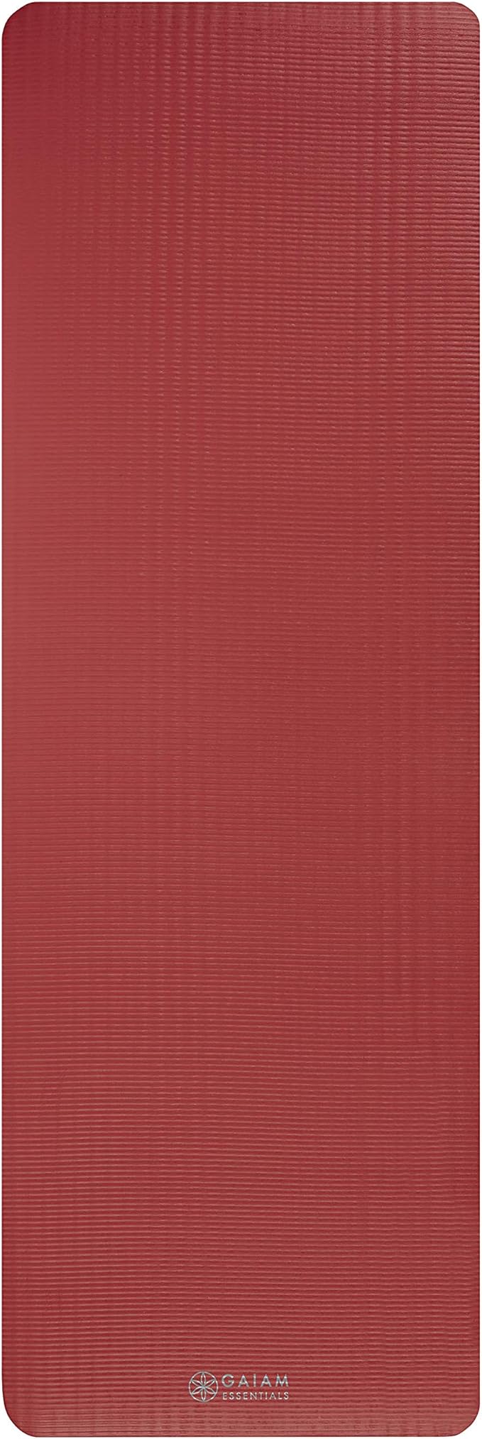 Gaiam Essentials Thick Yoga Mat Fitness & Exercise Mat with Easy-Cinch Yoga Mat Carrier Strap, 72"L x 24"W x 2/5 Inch Thick