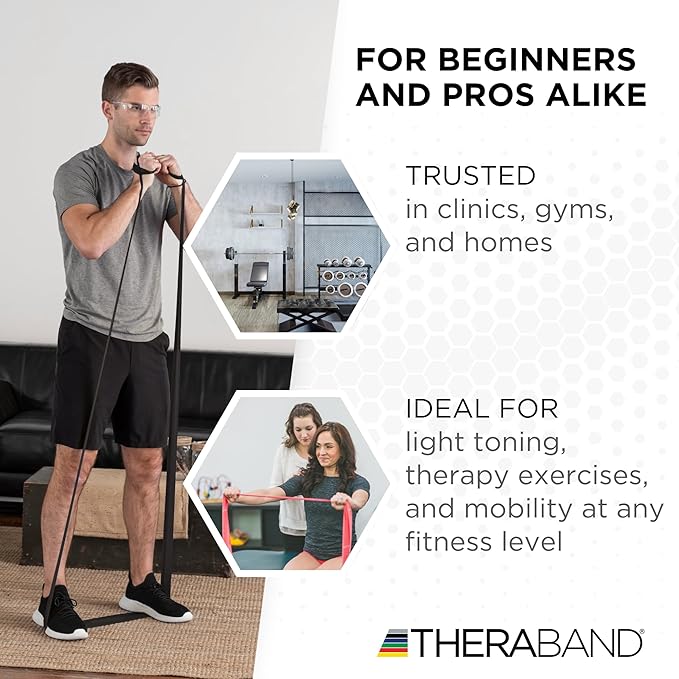 THERABAND Resistance Bands, 50 Yard Roll Professional Latex Elastic Fitness Band For Upper & Lower Body & Core Exercise, Physical Therapy, Pilates, Yoga, Stretching, Home Workouts, & Rehab