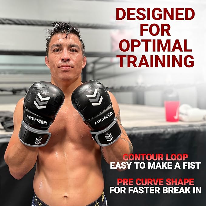 Revgear MMA Gloves Premier 7 Oz, MMA Sparring Gloves, Punching Gloves, Boxing Training Gloves, Heavy Bag Gloves for Men and Women, Strong Padding Protection and Grip