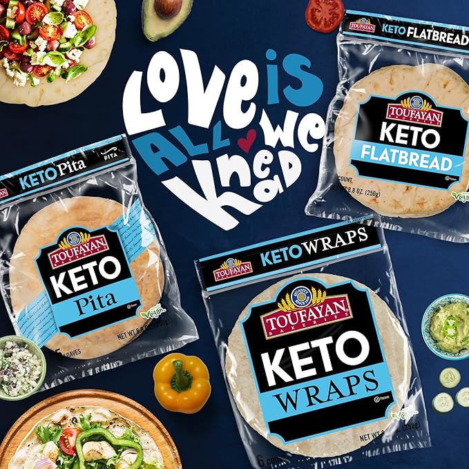 Toufayan KETO Pita Bread | Keto Diet Friendly, No Sugar (3 Pack, 15 Pitas Total)