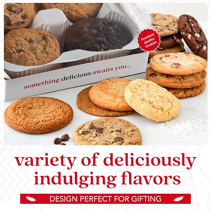 David's Cookies Assorted Cookies in Carton Pack | Delicious Homemade Treats, Freshly-Baked Gourmet Food Cookie Gift Snacks - Great For Superbowl Sharing With Family, Friends And Loved Ones - 1 Pack