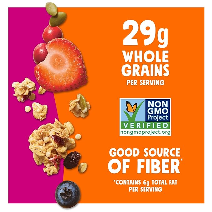 Bear Naked Granola Cereal, Whole Grain Granola, Breakfast Snacks, Mega Pack, Triple Berry Crunch (3 Bags)
