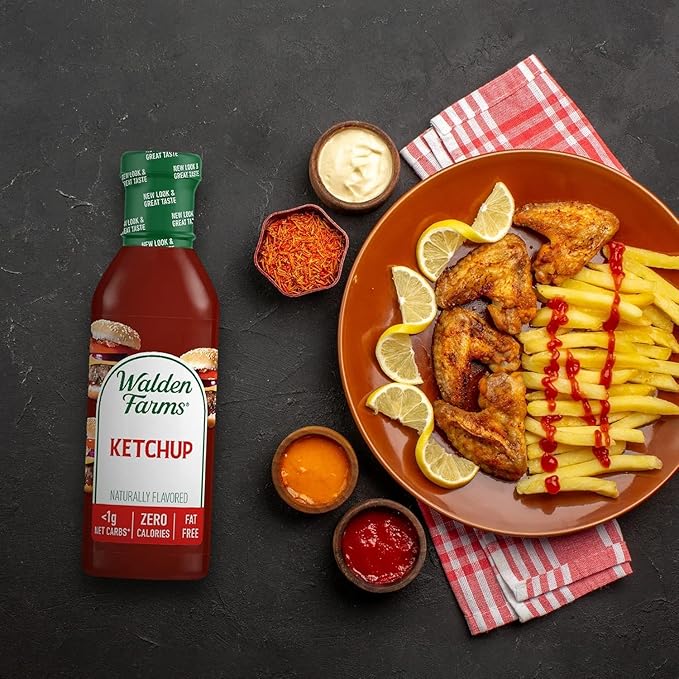 Walden Farms Ketchup – Zero Calorie, Sugar Free, Keto & No Carb Classic Tomato Condiment for Burgers, Fries & More – 12 oz Bottle