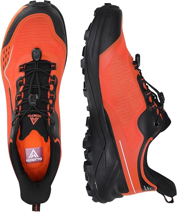 HUMTTO Men's Quick Laces Hiking Sneaker Lightweight Breathable Walking Outdoors Trail Running Shoes
