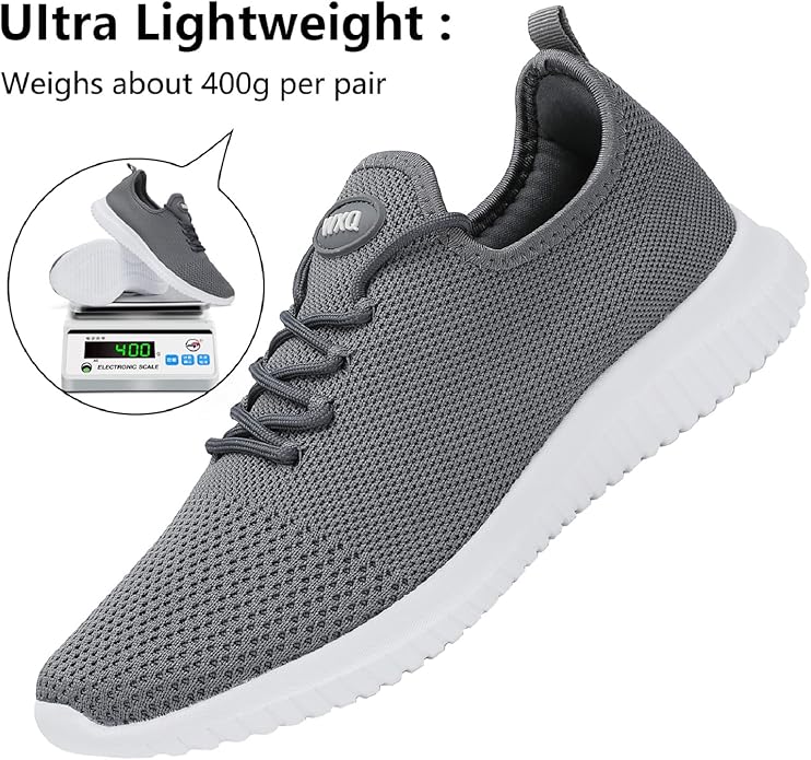 WXQ Men's Running Shoes Comfortable Lightweight Breathable Walking Shoes Mesh Workout Casual Sports Shoes