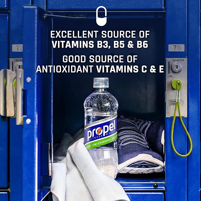 Propel Electrolyte Enhanced Water Sports Drink, Berry Flavored Water, Zero Calorie & Zero Sugar Hydration with Electrolytes and Vitamins C & E, 16.9 fl oz Water Bottles (12 Pack)