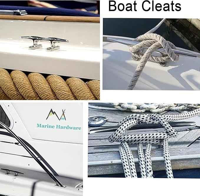 Boat Cleats 4 inch/5 inch/6 inch/8 inch Marine Dock Cleats Stainless Steel Boat Rope Cleat with Fasteners for Marine, Deck, Nautical Décor