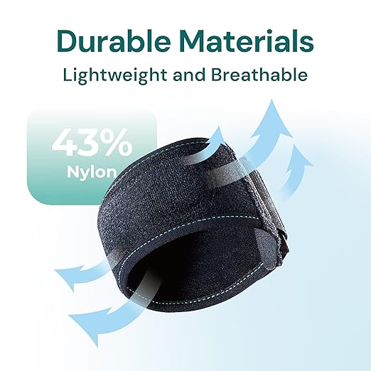 OPPO RE300 Adjustable Tennis Elbow Strap - Breathable Brace for Tennis & Golfers Elbow Pain Relief - Tendonitis Support for Men & Women (Black, One Size, 1-Pack)