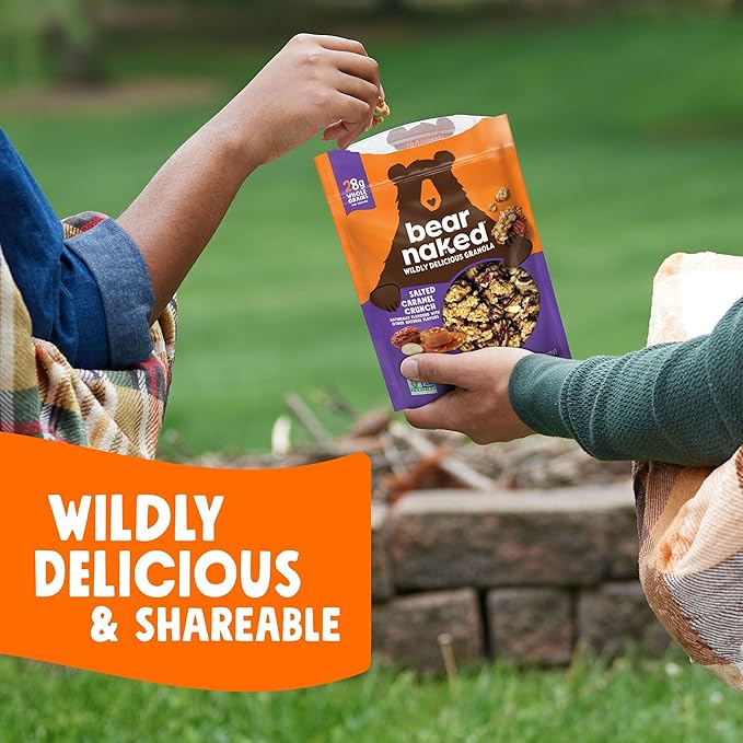 Bear Naked Granola Cereal, Whole Grain Granola, On-the-Go Snacks, Salted Caramel Crunch (6 Bags)