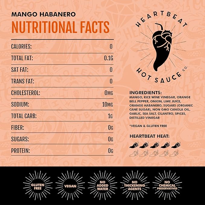 Heartbeat Hot Sauce Co. | Mango Habanero, 6 oz.