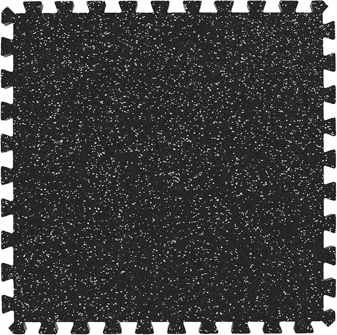 IncStores Impact Foam Rubber Floor Tiles, Interlocking Home Gym Floor Matts for Weight & Workout Equipment Room Padding, 2'x2' Tiles