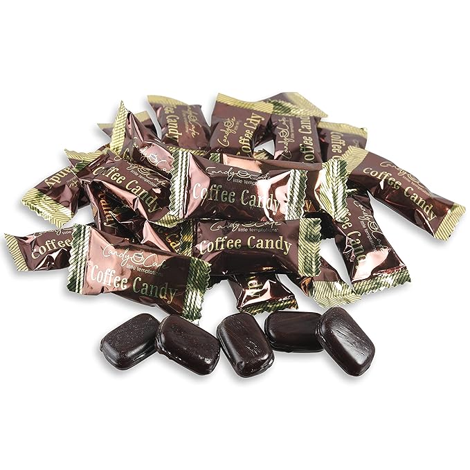 Candy Shop Coffee Candy, Rich and Creamy Gourmet Hard Candy, Authentic Brazilian Coffee Flavor, Individually Wrapped, Resealable Bag (Coffee, 12 Oz)