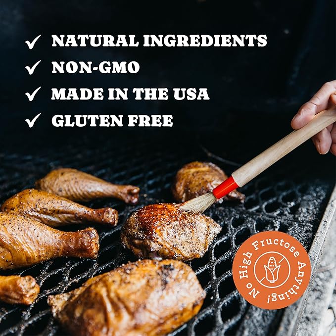 Rufus Teague Sugar-Free BBQ Sauce Slim N' Sweet, Keto Sauce with Stevia, Natural Ingredients, Low Calorie, Award-Winning, Gluten-Free, Kosher, Non-GMO, 12.25 oz