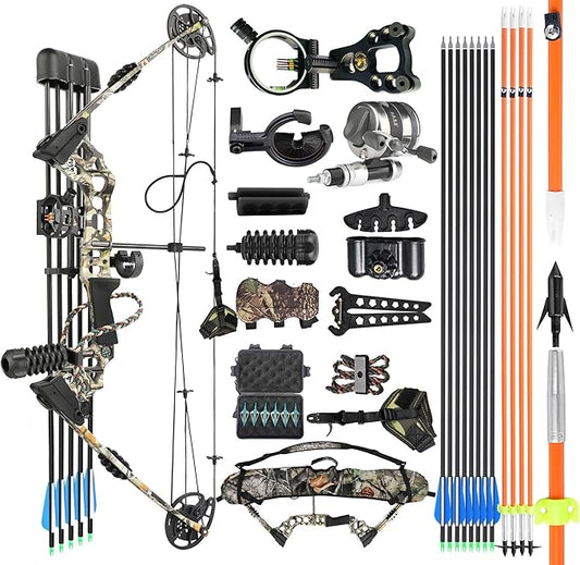 Archery Bowfishing Compound Bow Kit Ready to Fish Kit with Bowfishing Reel, Bow Fishing Arrows Right & Left Handed for Adult/Youth Fishing Hunting Target Shooting
