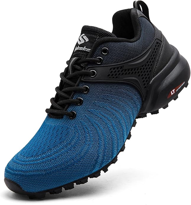 Men's Trail Running Shoes Lightweight Breathable Walking Hiking Sneakers Outdoor Athletic Tennis Cross Training Shoes