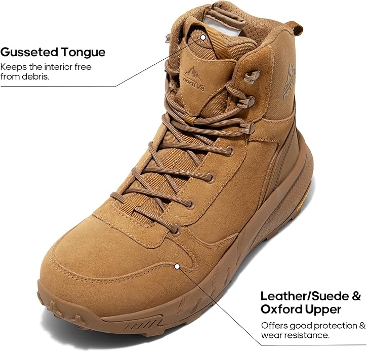 NORTIV 8 Men's Military Tactical Boot Lightweight Comfortable Boots for Work All Day Side Zipper Motorcycle Combat Hiking Boots Metrostrike(8-9 Inches)