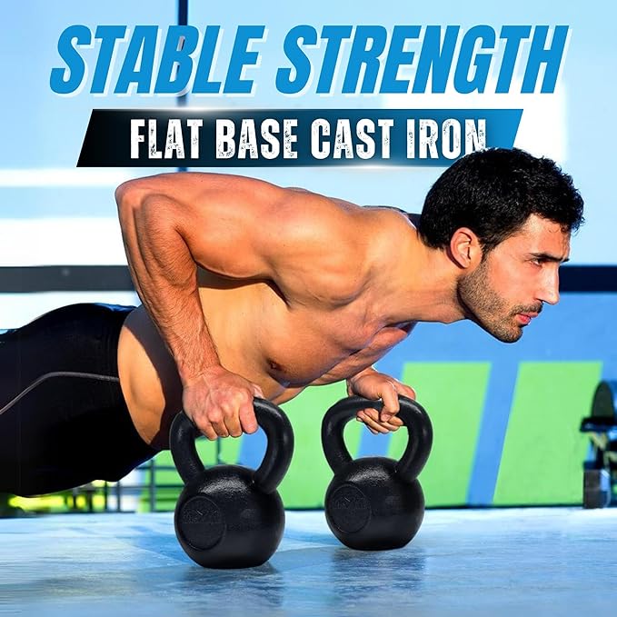 Yes4All 5-80 lbs Cast Iron Kettlebell for Dumbbell Weights Exercises, Gym, Full Body Home Workout Equipment, Push up, Grip and Strength Training