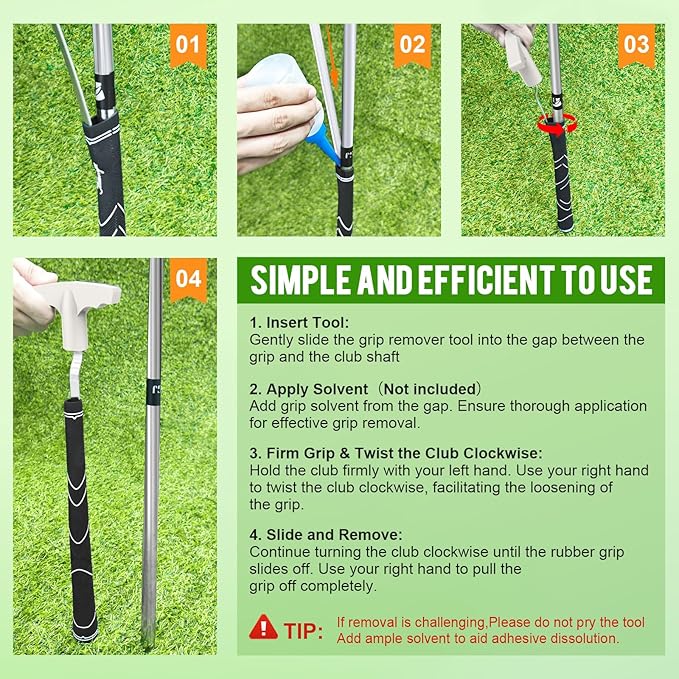 Golf Grip Removal Tool, V-Groove Grip Remover Saver Gripping Tool for Removing Golf Club Grips (1 Pcs)