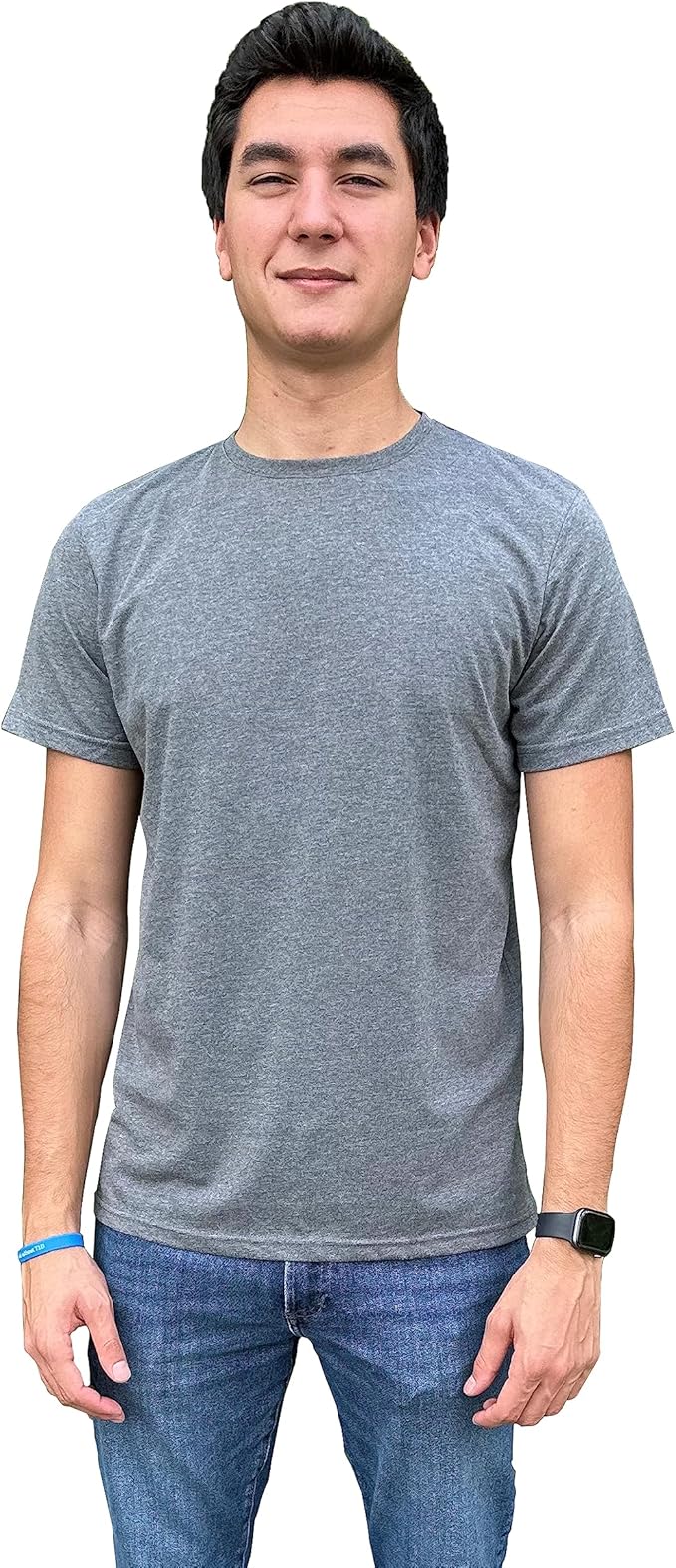 Men's Short Sleeve Crewneck T-Shirt 100% Cotton - Classic Colors - Breathable Mesh Fabric - Ideal for Sports & Everyday Wear