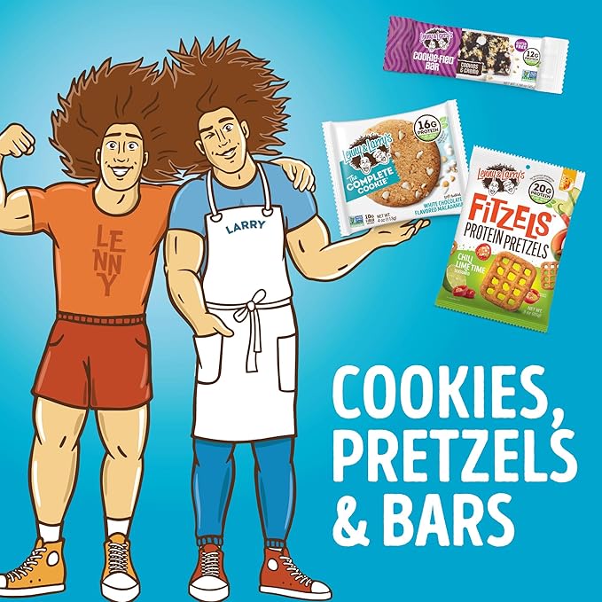 Lenny & Larry's Cookie-fied BIG BAR – Chocolate Chip Cookie Dough Vegan Protein Bars 12x90g – Healthy Snacks, 24g Plant Protein & 10g Prebiotic Fiber – Gluten free Power Bar, Keto Friendly & Vegan