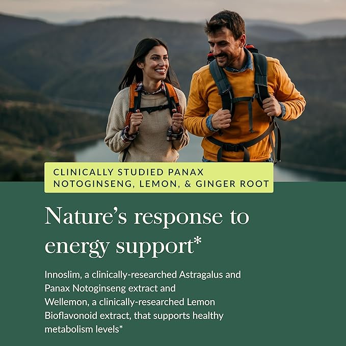 Gaia Herbs Metabolic Activator - Natural Energy Supplement for Metabolism Support - Made with Panax Notoginseng & Astragalus Extract - Free from Dairy, Soy & Gluten - 60 Capsules (60 Servings)