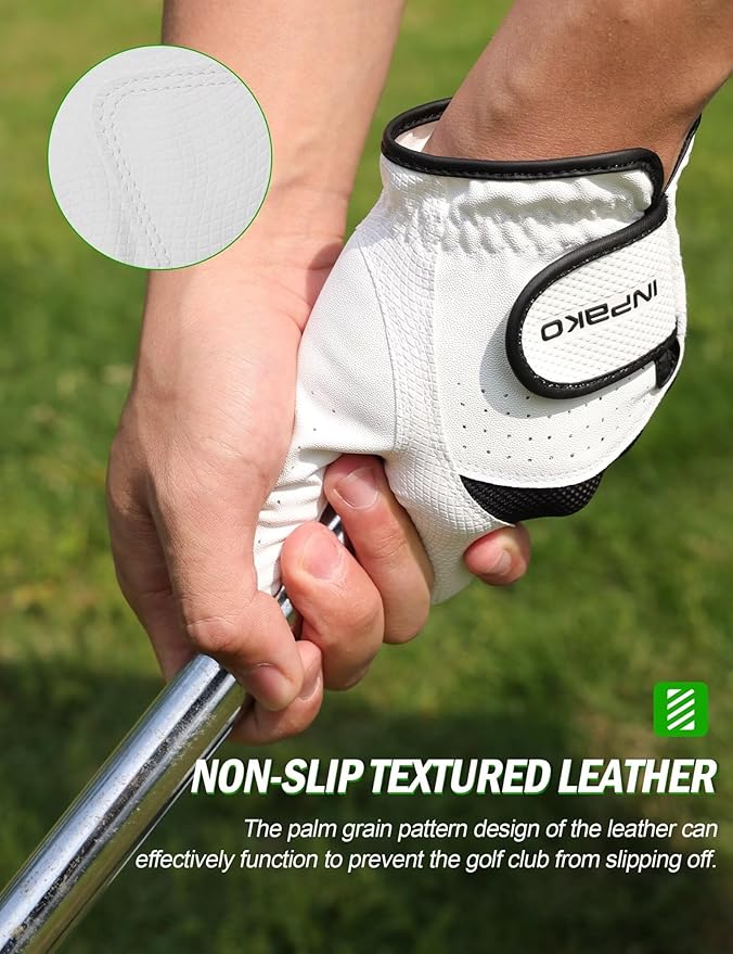 Golf Glove for Men Women, Soft Premium Cabretta Leather Golf Glove, Breathable Mesh, Non-Slip Palm Lift Grip