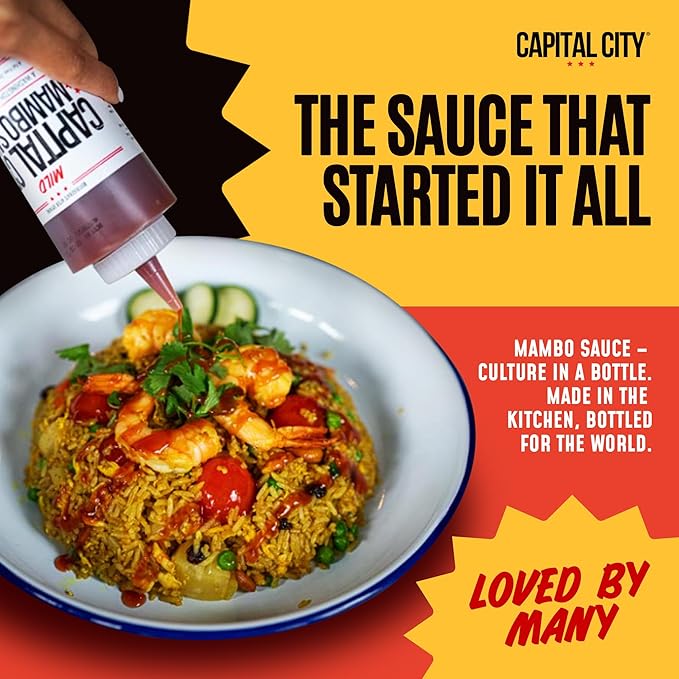 Capital City Mambo Sauce Mild, Washington DC Wing Sauces, Perfect Condiment for Wings Chicken Pork Beef Seafood Burgers Rice or Noodles, 32 oz