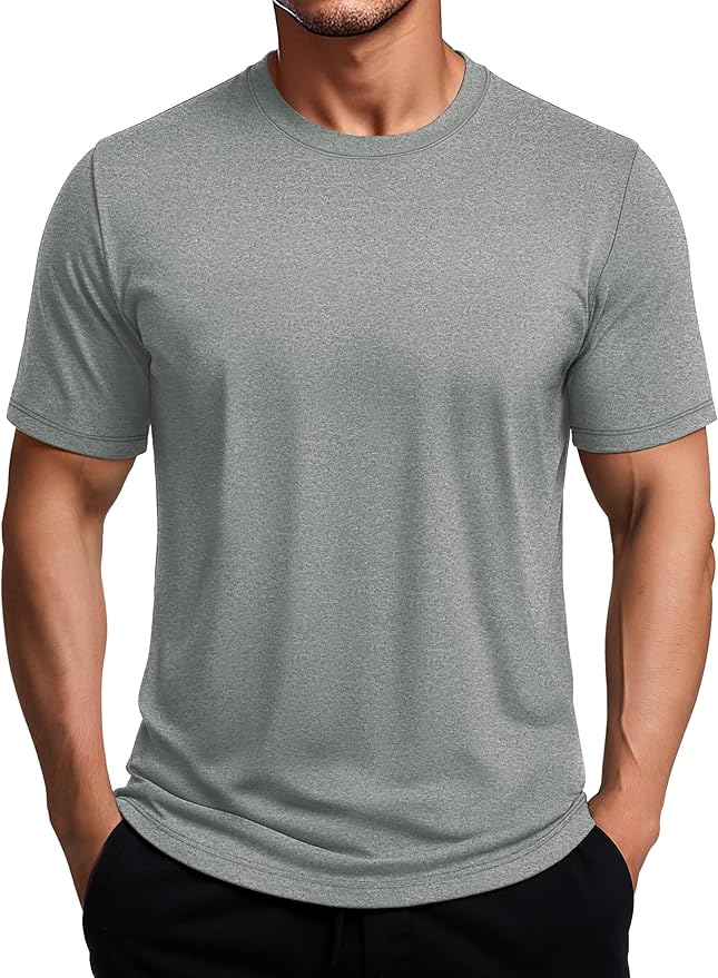 MAGCOMSEN Men's Dry Fit Workout Shirts Short Sleeve Tee Shirts Moisture Wicking Athletic Running Performence Tshirts