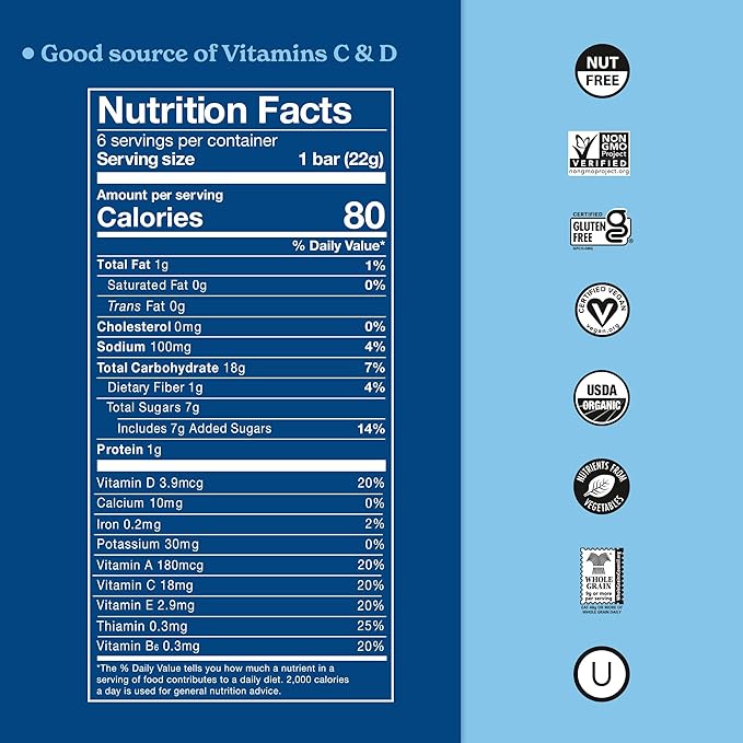 MadeGood Crispy Squares, Vanilla (36 Count) Gluten Free Snacks