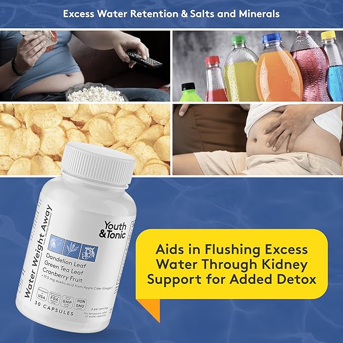 Youth & Tonic Complete Multi-Organ Detox Support – 15 Day Colon Cleanser & Gut Detox, Kidney Cleanse, Water Balance & Liver Health, 90 Pills for Women and Men