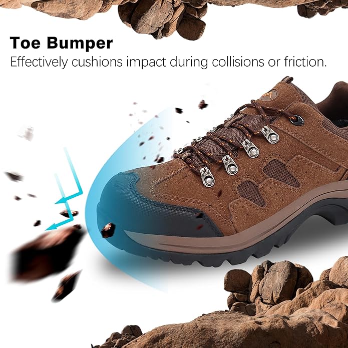 CC-Los Men's Waterproof Hiking Shoes Outdoor Comfortable Trekking Shoe Lightweight Working Sneaker
