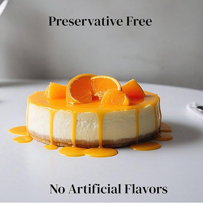 Andy Anand's Baked Gourmet Sugar Free Orange Cheesecake 9" (2 lbs) | No Preservatives Cheesecake & Diabetic-Friendly, You Won't Believe It's Sugar Free! | Freshly Made with California Cream Cheese