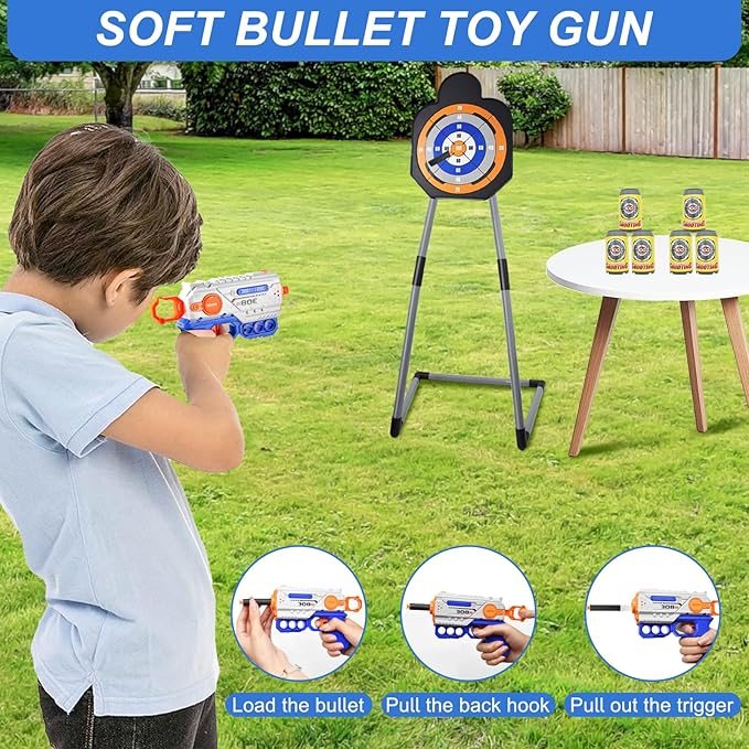 2 Pack Bow and Arrow Toy for Kids 3-8-12, LED Light Up Archery Set with Shooting Game Toy & Standing Target for Boys and Girls Age 5 6 7 8 9 10 11+, Indoor Outdoor Activity Toys for Birthday